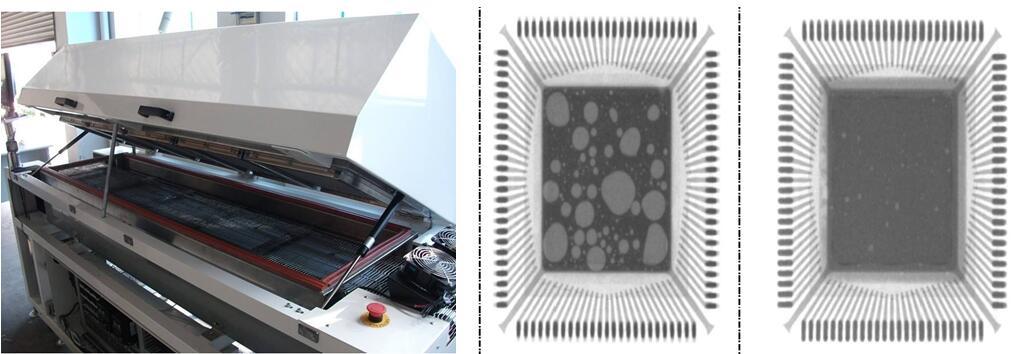 使用真空前后X光對比圖